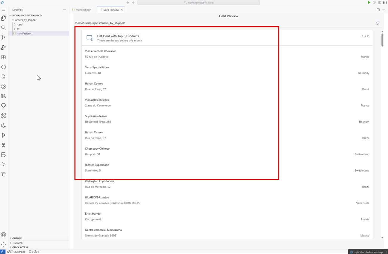 Image depicting the application showing dynamic data